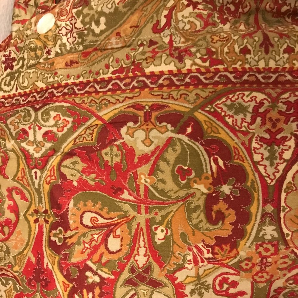 NEW Ralph Lauren Randolph bedskirt red gold traditional Queen nwot